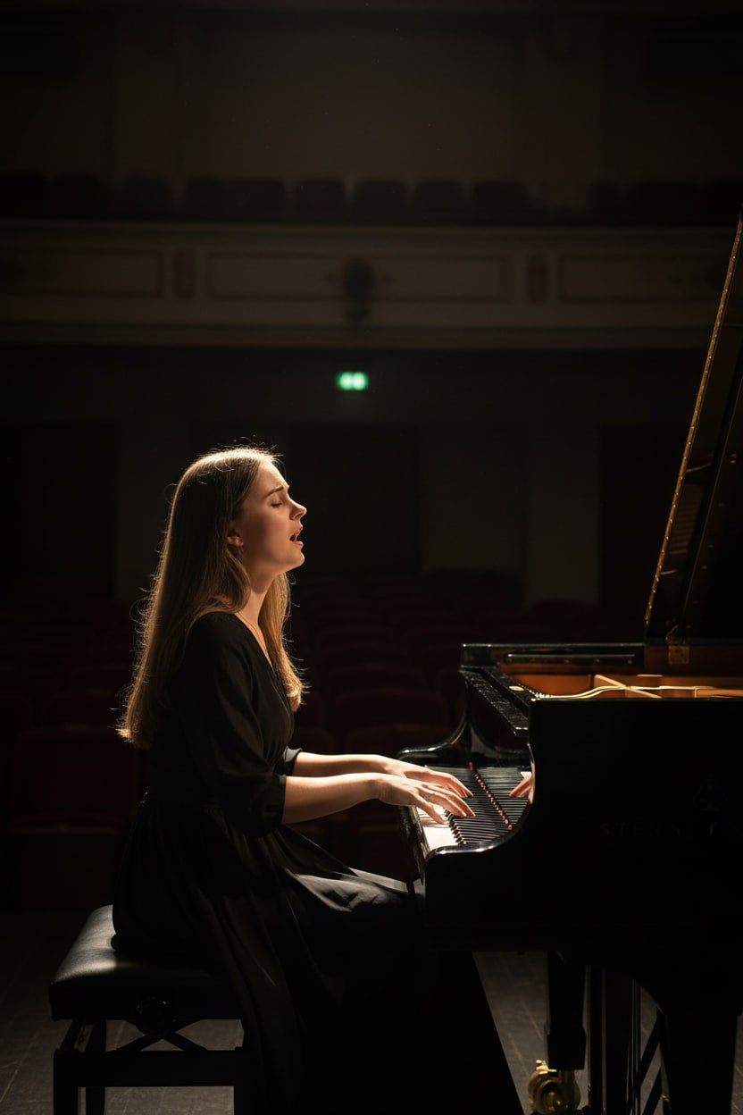 Anna Batalova at the piano